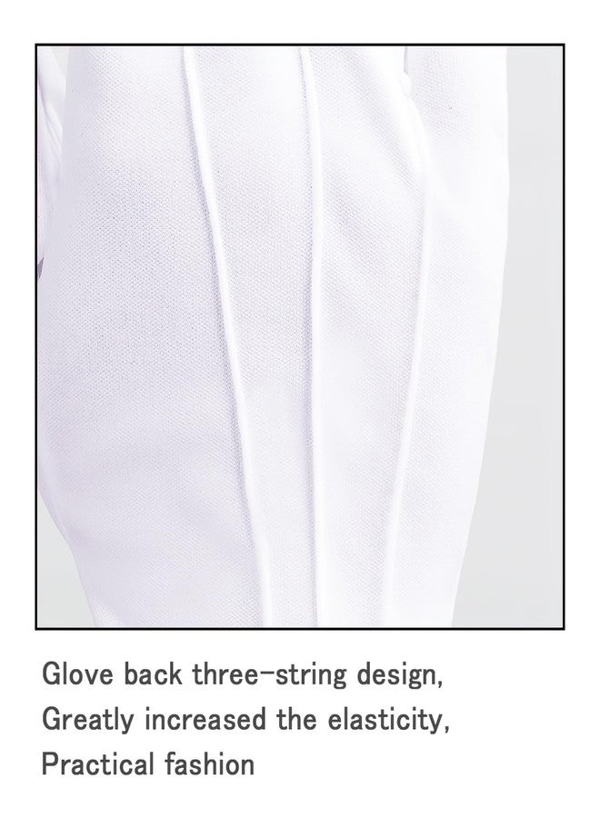 Cielasis White Cotton Gloves Men Costume Stitched Uniform Gloves for Wedding Formal Tuxedo Party, Coin Jewelry Inspection Gloves, Men Uniform Glovesfor Police Server Funeral Formal Tuxedo Guard - Image 4